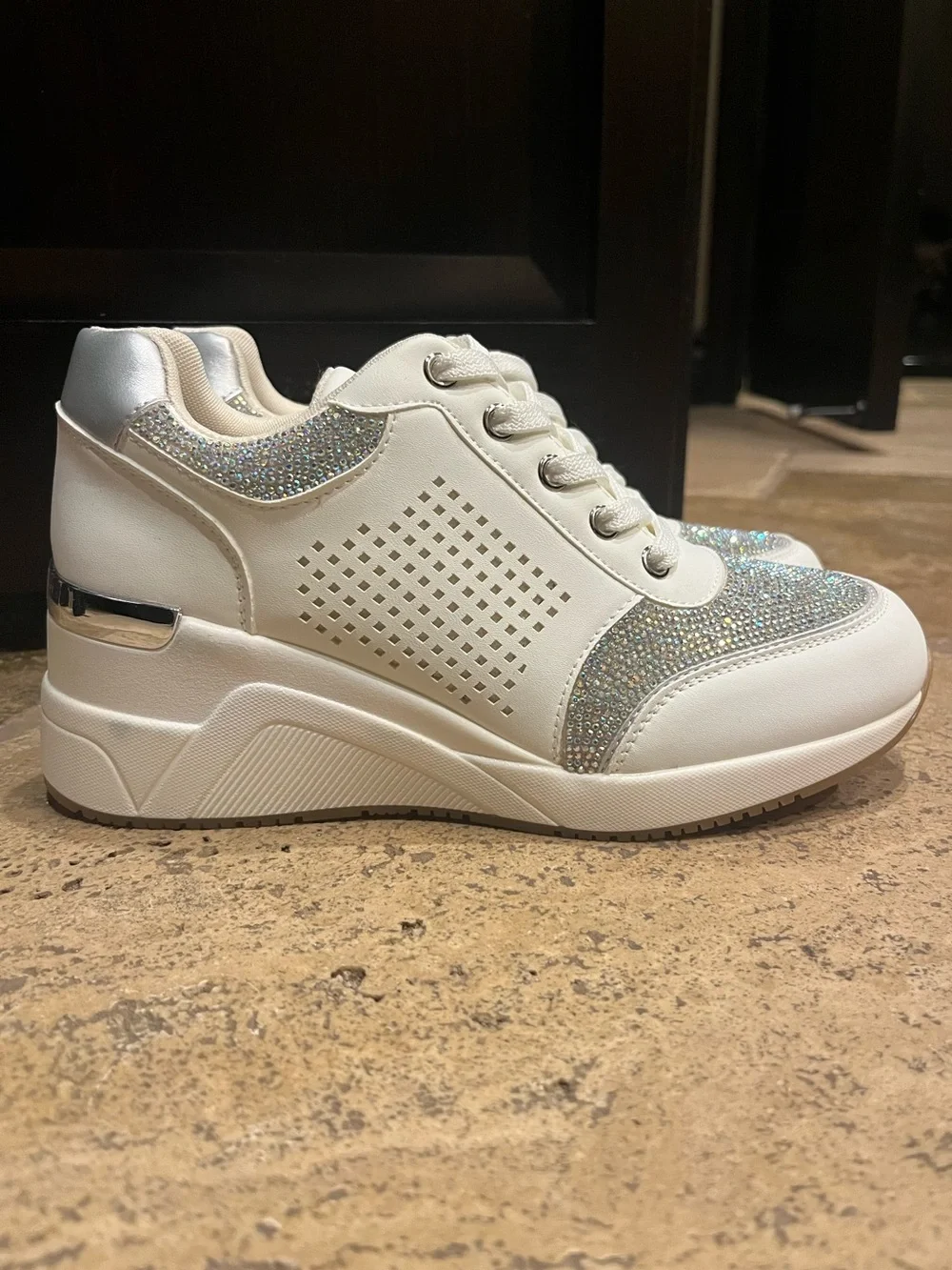 White Glitter Women's Sneakers